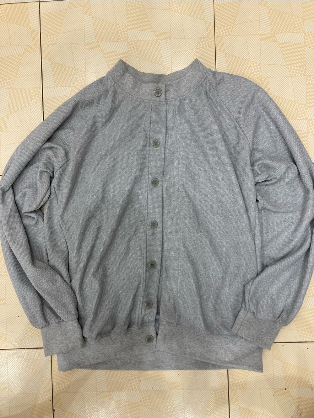 Men's Lightweight Gray Button-Front Cardigan Sweater